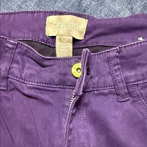 Chico's Deep Purple Front-Closure Pants